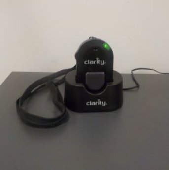 Black remote with carry strap